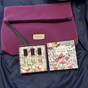 Gucci flora fragrance and make up bag